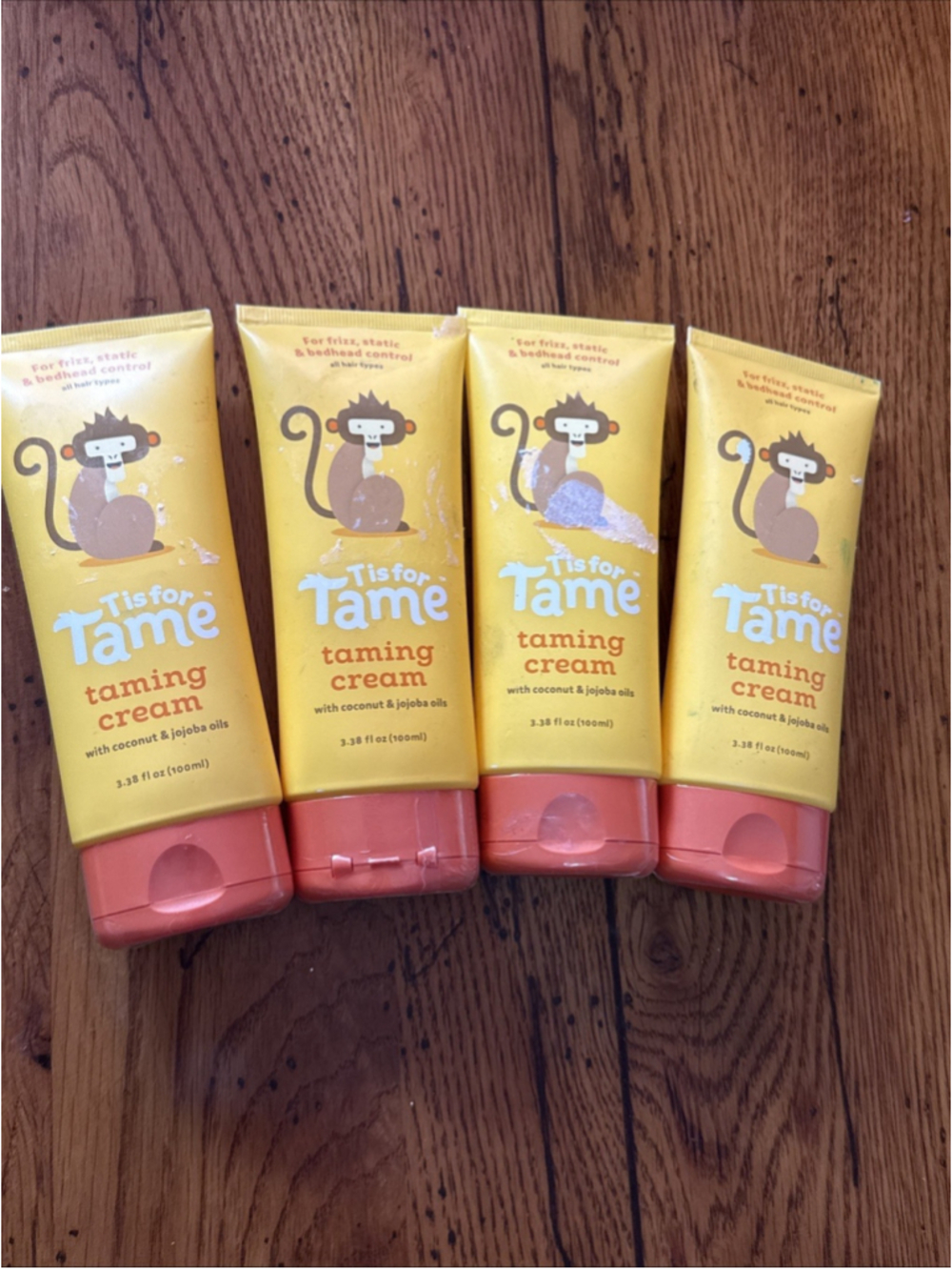 4 pack Tis for Tame Kids Hair Taming Matte Cream 3.38 Oz